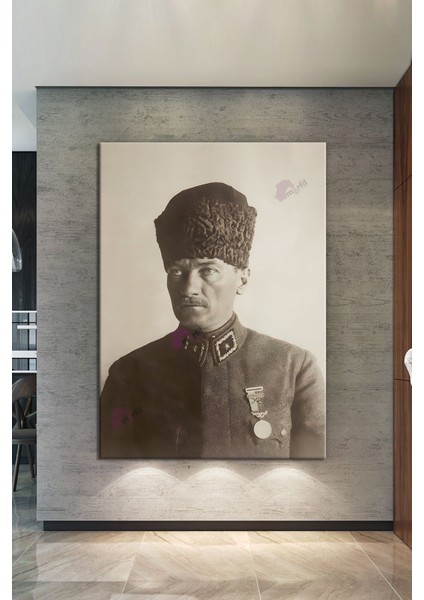Atatürk Mustafa Kemal Kanvas Tablo Okullara Işyerlerine Uygun (8 Farklı Ölçü)