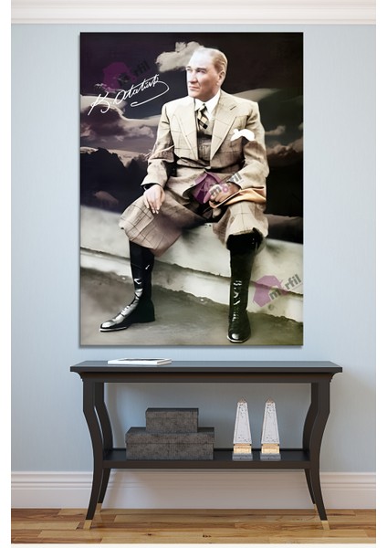 Atatürk Mustafa Kemal Kanvas Tablo Okullara Işyerlerine Uygun (8 Farklı Ölçü)