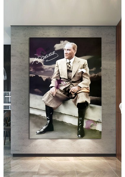 Atatürk Mustafa Kemal Kanvas Tablo Okullara Işyerlerine Uygun (8 Farklı Ölçü)