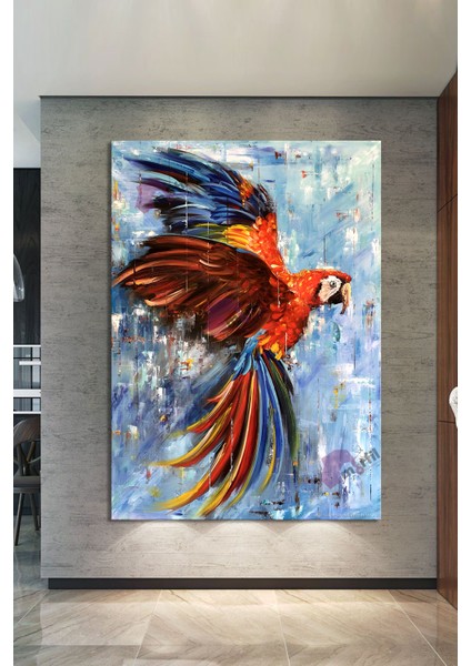 Rekli Papağan Yağlıboya Görünümlü Kanvas Tablo Okullara Işyerlerine Uygun (8 Farklı Ölçü) fiyatları