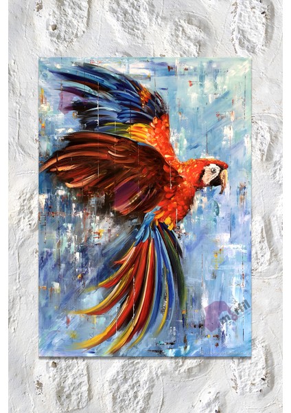 Rekli Papağan Yağlıboya Görünümlü Kanvas Tablo Okullara Işyerlerine Uygun (8 Farklı Ölçü) modelleri