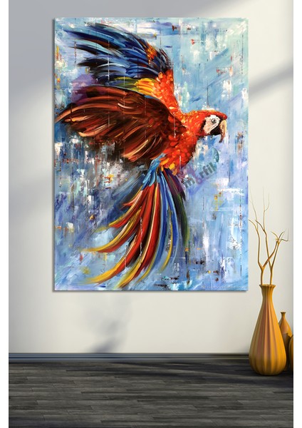 Rekli Papağan Yağlıboya Görünümlü Kanvas Tablo Okullara Işyerlerine Uygun (8 Farklı Ölçü) indirimleri