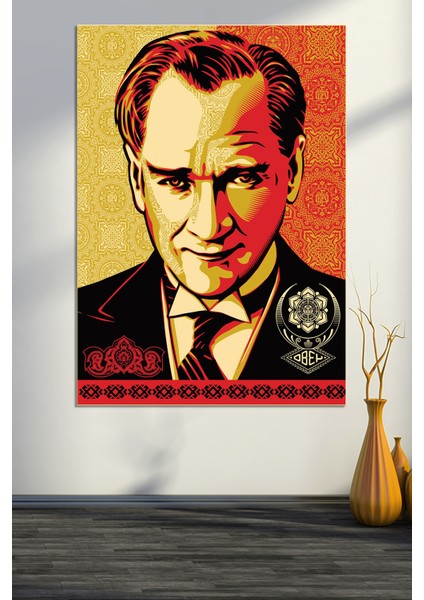 Atatürk Mustafa Kemal Kanvas Tablo Okullara Işyerlerine Uygun (8 Farklı Ölçü)