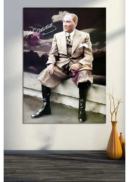 Atatürk Mustafa Kemal Kanvas Tablo Okullara Işyerlerine Uygun (8 Farklı Ölçü)
