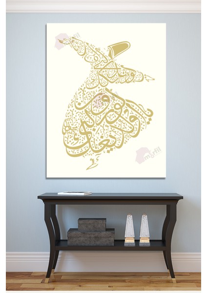 Ya Olduğun Gibi Görün Ya Göründüğün Gibi Ol Mevlana Islami Dini Hat Kanvas Tablo ( 7 Farklı Ölçü )