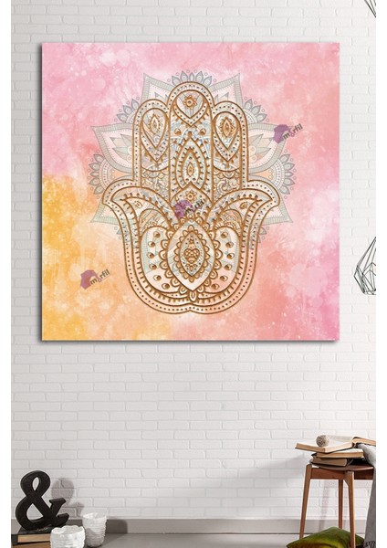 Fatımanın Eli Pembe Kanvas Tablo