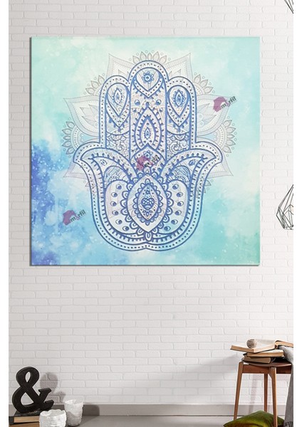 Fatımanın Eli Mavi Hat Kanvas Tablo modelleri