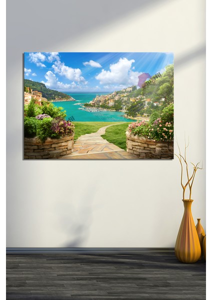 Deniz Sahil Şehir Manzara Doğa Kanvas Tablo fırsatları