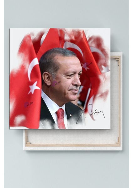 Recep Tayyip Erdoğan Yağlıboya Efektli Başkan Erdoğan Rte Kanvas Tablo (7 Farklı Ölçü)