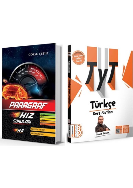 TYT Türkçe Video Ders Notları ve Hız Renk Paragraf Soru Bankası 2 Kitap Set