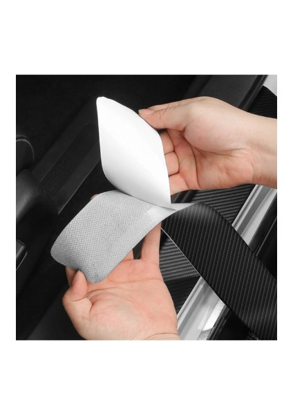 Porsche Uyumlu Karbon Kapı Eşiği Folyo 4'lü Set Orijinal Hava Kanallı Ithal modelleri