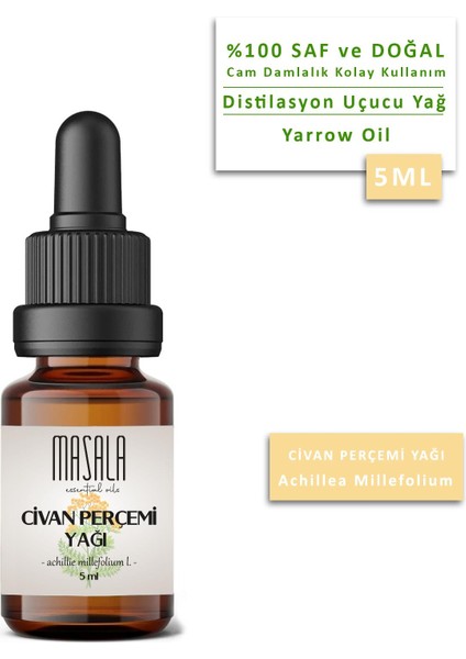 Saf Civan Perçemi Yağı 5 Ml. (Yarrow Essential Oil)