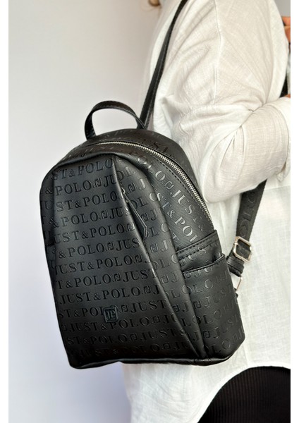 Büyük Boy Günlük Kullanamına Uygun 9 Bölmeli Siyah Kadın Sırt Çantası 4040