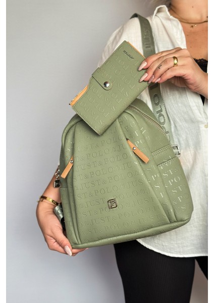 Büyük Boy Günlük Kullanamına Uygun 9 Bölmeli Yeşil Kombin Kadın Sırt Çantası 4040 fiyatları