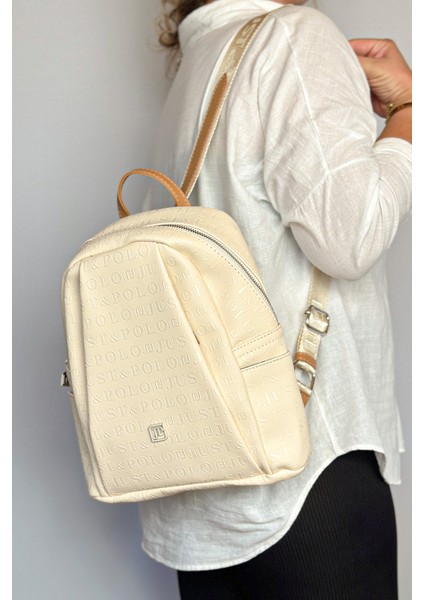 Büyük Boy Günlük Kullanamına Uygun 9 Bölmeli Krem Kadın Sırt Çantası 4040 fiyatları
