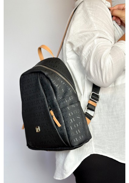 Büyük Boy Günlük Kullanamına Uygun 9 Bölmeli Siyahtaba Kadın Sırt Çantası 4040 modelleri