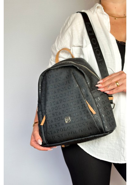 Büyük Boy Günlük Kullanamına Uygun 9 Bölmeli Siyahtaba Kadın Sırt Çantası 4040 fırsatları