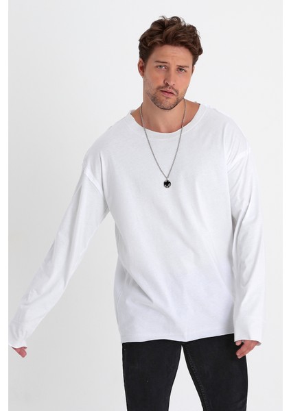 Uzun Kollu Geniş Yaka Rahat Kesim Tişört indirimleri
