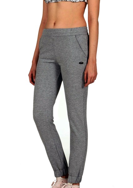 Trend Hill Antrasit Kadın Iki Iplik Lastikli Paça Cepli Klasik Spor Eşofman Altı EDY201909
