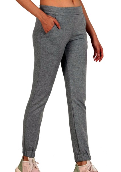 Trend Hill Antrasit Kadın Iki Iplik Lastikli Paça Cepli Klasik Spor Eşofman Altı EDY201909 modelleri