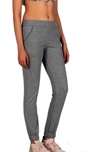 Trend Hill Antrasit Kadın Iki Iplik Lastikli Paça Cepli Klasik Spor Eşofman Altı EDY201909 indirimleri
