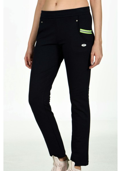 Trend Hill Lacivert Kadın Iki Iplik Düz Paça 3 Cepli Beli Lastikli Spor Eşofman Altı EDY201908 fırsatları