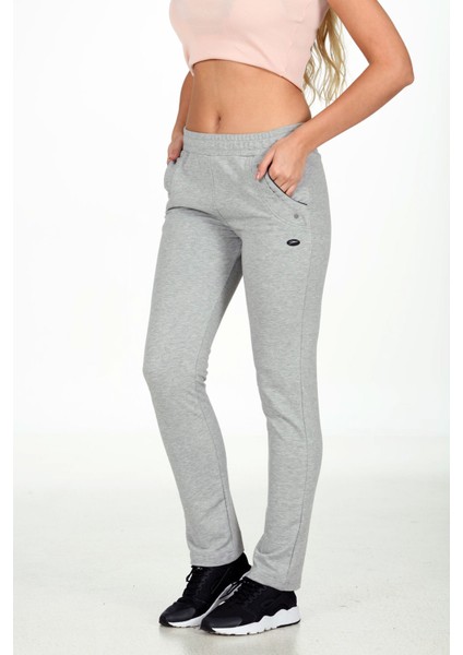 Trend Hill Gri Melanj Kadın Iki Iplik Düz Paça Cepli Beli Lastikli Spor Eşofman Altı EDY201902 fiyatları