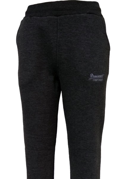 Kırçıllı Antrasit Kadın Üç Iplik Cepli Düz Paça Şardonlu Beli Lastikli Eşofman Altı 140 fırsatları