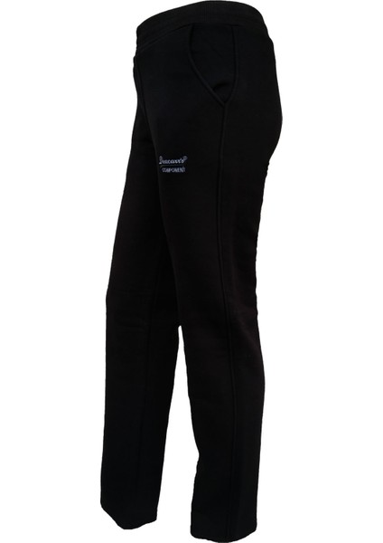 Siyah Kadın Üç Iplik Cepli Düz Paça Şardonlu Beli Lastikli Eşofman Altı 140 fiyatları