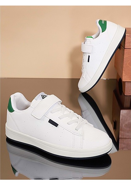 1709 Anatomik Tabanlı Çocuk Sneakers Günlük Ayakkabı - NKT01709-BEYAZ Yeşil-31