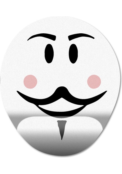 Roblox - Fawkes Face Bilek Destekli Mousepad Model - 1 Oval