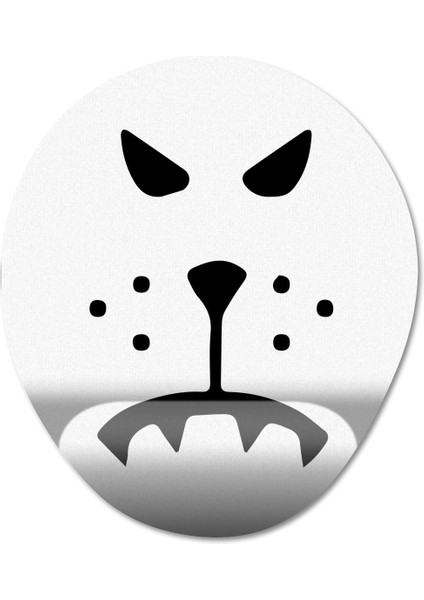 Roblox - Bad Dog Face - Kötü Köpek Yüzü Bilek Destekli Mousepad Model - 1 Oval