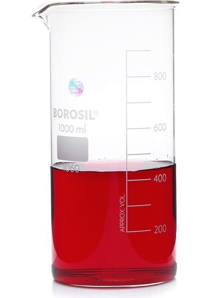 Uzun Form Cam Beher Seti - Isıya Dayanıklı - 1000ML-500ML-250ML-100ML - 4 Adetlik Set