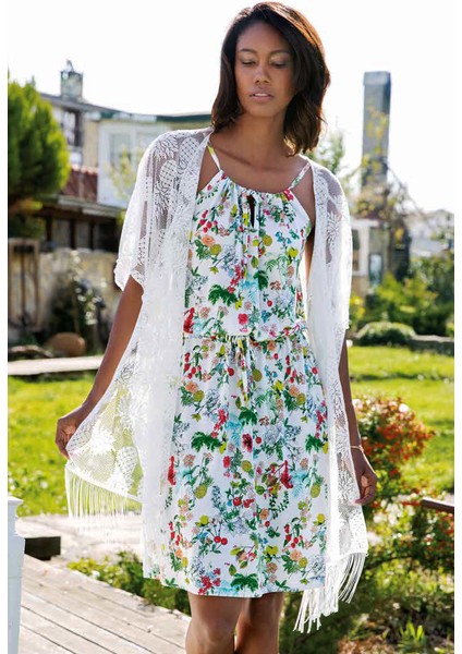 Kadın Viskon Ip Askılı Elbise-Pareo Takım (1282) fiyatları