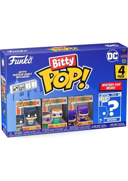 Bitty Pop 4'lü Paket Dc - Batman Adam West, The Riddler, Batgirl