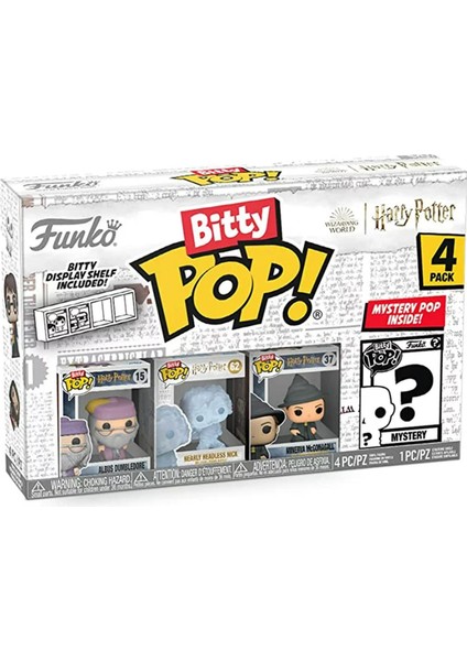 Funko Bitty Pop 4'lü Paket Harry Potter - Dumbledore, Nearly Headless Nick, Minerva Mcgonagall