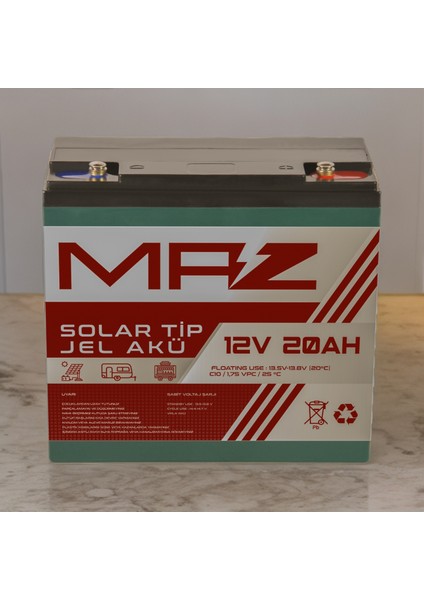 12 Volt 20 Amper (Ah) Solar Jel Akü (Güneş Paneli Akü) fırsatları