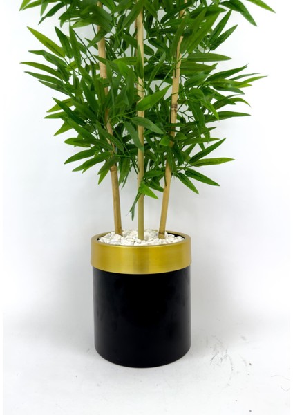 Yapay Bambu Ağacı 140CM Siyah Gold Metal Saksıda fiyatları
