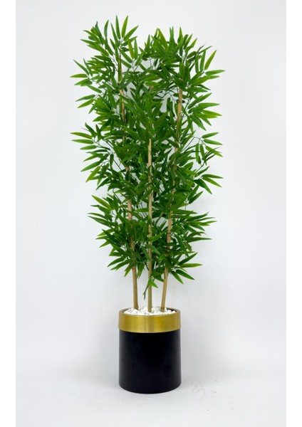 Yapay Bambu Ağacı 140CM Siyah Gold Metal Saksıda fırsatları
