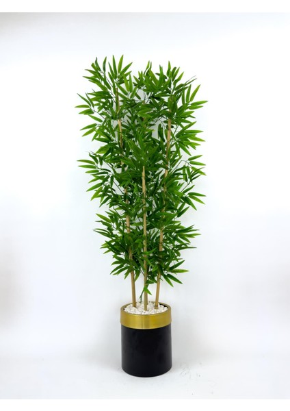 Yapay Bambu Ağacı 140CM Siyah Gold Metal Saksıda indirimleri