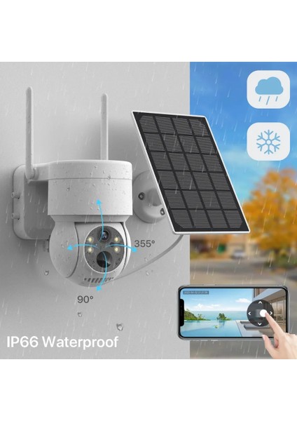 Solar Güneş Enerjili Ptz Wıfı Kamera 4mp Çok Net Görüntü Not: Sim Kartlı Değildir Wıfı Versiyondur
