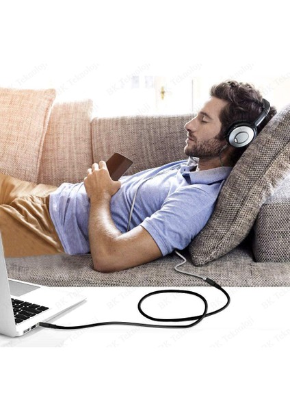 3.5 mm Stereo Aux Ses Uzatma Kablosu Erkek - Dişi 5 Metre