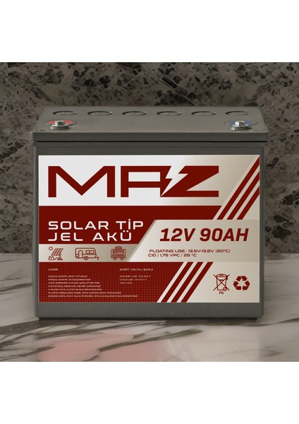 12 Volt 90 Amper (Ah) Solar Jel Akü (Güneş Paneli Akü) fiyatları
