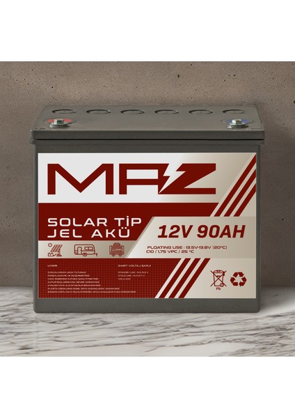 12 Volt 90 Amper (Ah) Solar Jel Akü (Güneş Paneli Akü) fırsatları