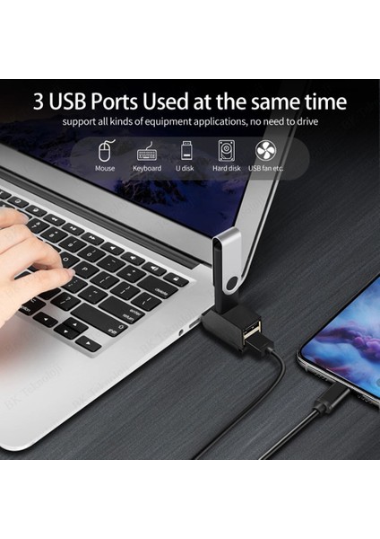 3 Port Mini Tasarım USB 2.0 Çoklaycı Hub