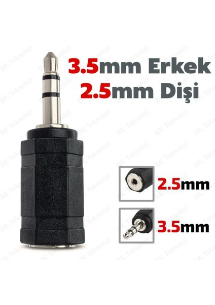 3.5mm Erkek To 2.5mm Dişi Stereo Mic Ses Kulaklık Jak Adaptörü Dönüştürücü fiyatları