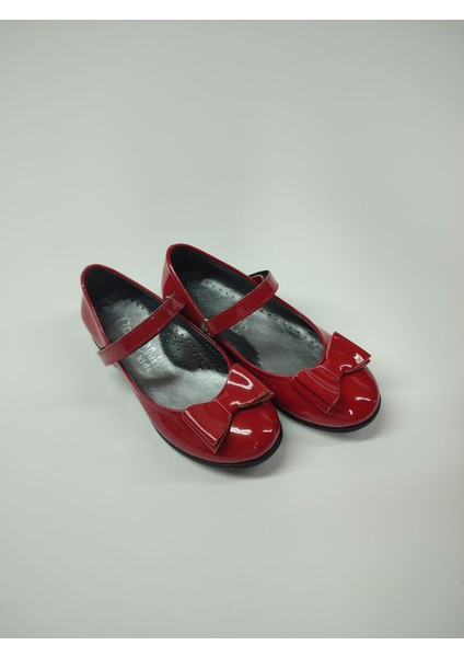 Kız Bebek Çocuk Kırmızı Rugan Babet Ayakkabı fırsatları