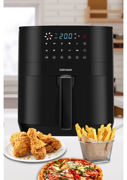 Smartfry Dijital Dokunmatik 1900 W 10 Ön Ayarlı 6 Litre Airfryer Yağsız Kızartma Sıcak Hava Fritöz