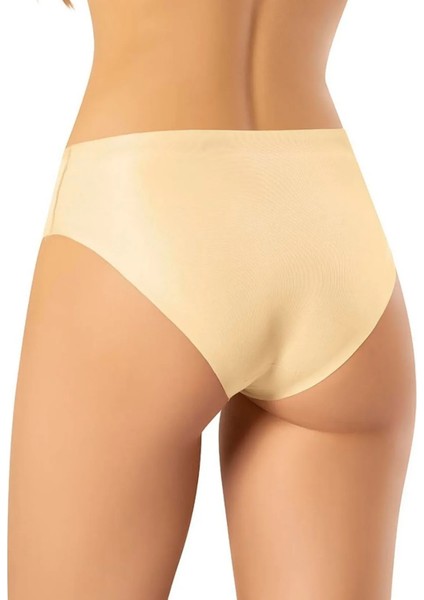 Yüksek Bel Toparlayıcı Lazer Kesim Dikişsiz Şerit Iz Göstermeyen Midi Slip Ten Rengi Silikonlu Külot