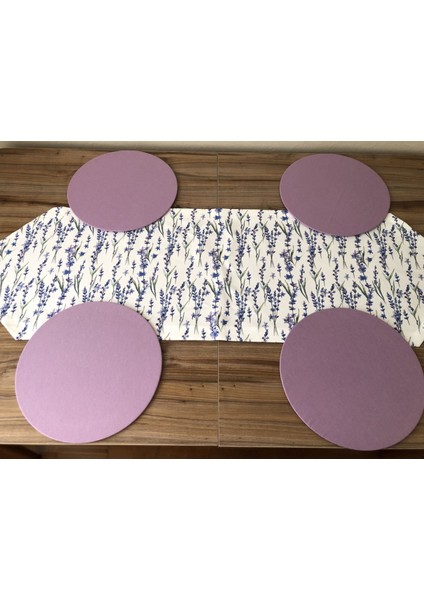 Lavanta Desenli Runner & Supla